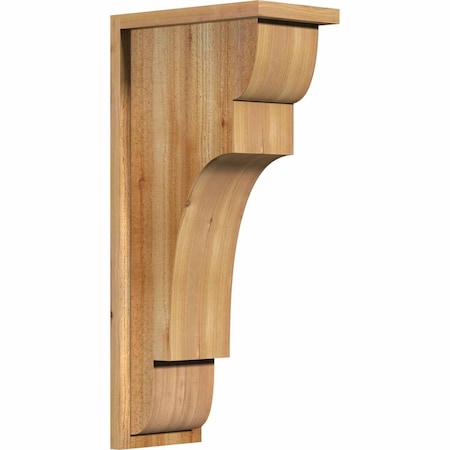 Ekena Millwork New Brighton Rough Sawn Corbel w/Backplate, Western Red Cedar, 8"W x 14"D x 30"H COR08X14X30NEB01RWR